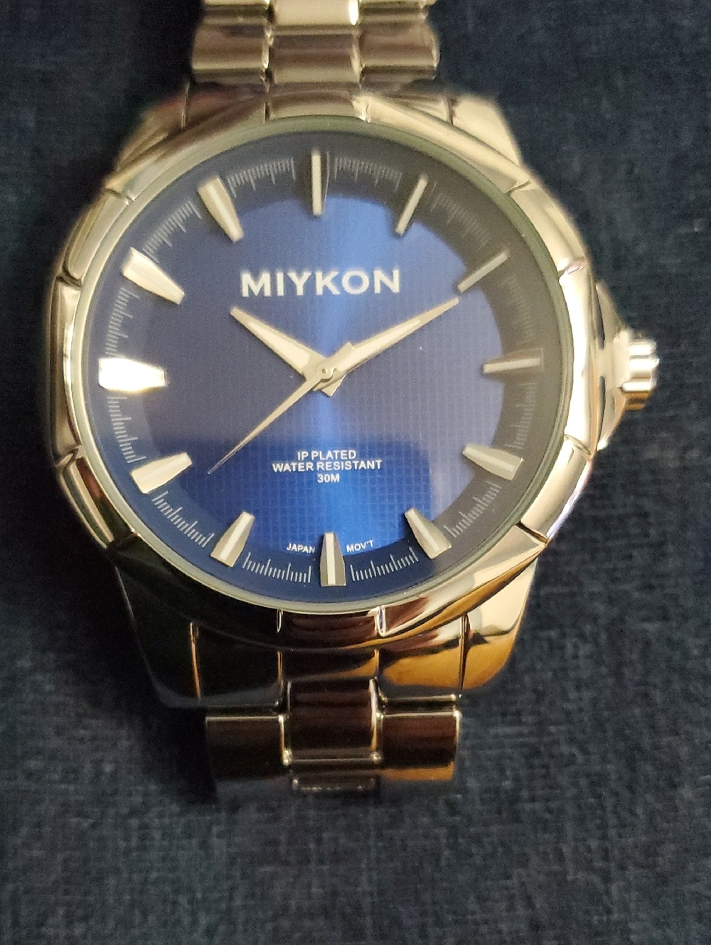Men's Blue Dial Silver-Tone Stainless Watch